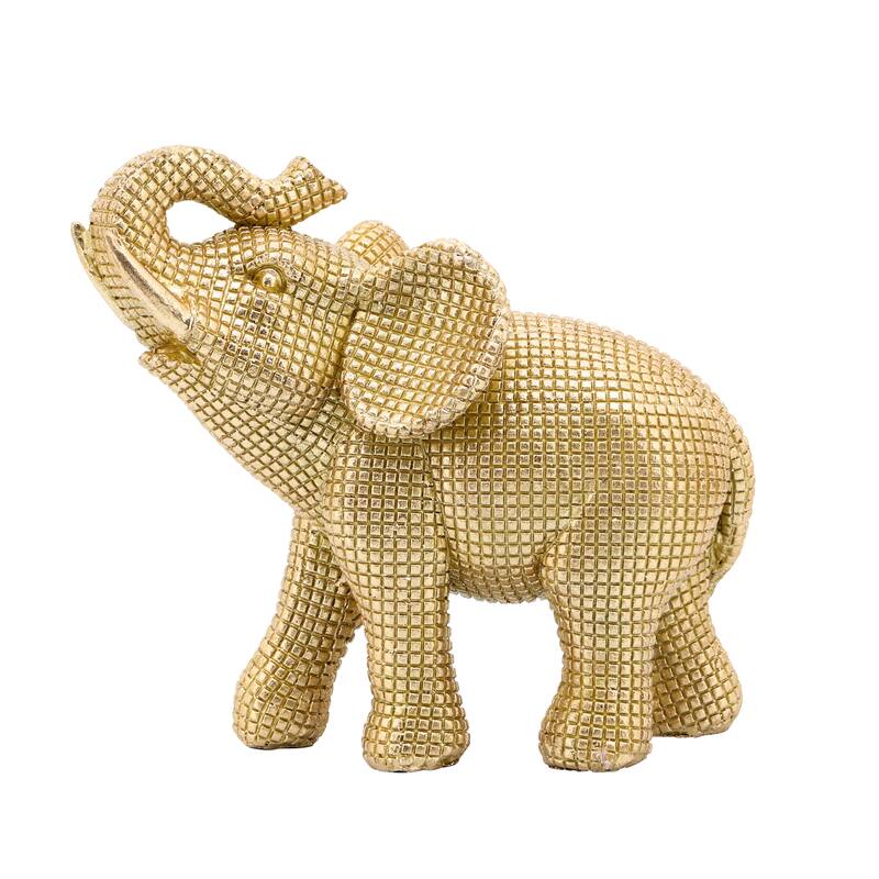 Sagebrook Home Boho 7" Polyresin Elephant Sculpture Decorative Figurine - 7" x 4" x 7"