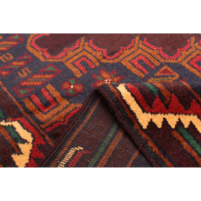 ECARPETGALLERY Hand-knotted Teimani Dark Navy Wool Rug - 3'10 x 6'6