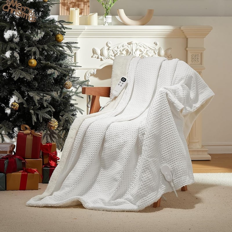 240g Polyester Waffle Heating Blanket White