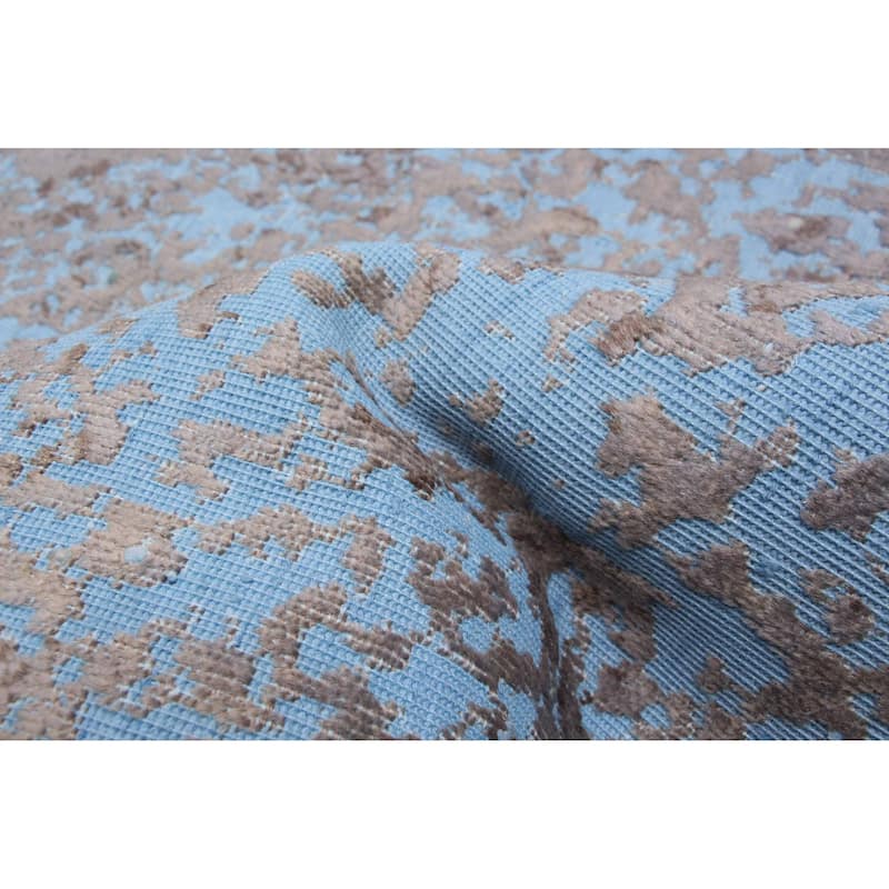 ECARPETGALLERY Hand-knotted Color Transition Sky Blue Wool Rug - 4'2 x 5'3