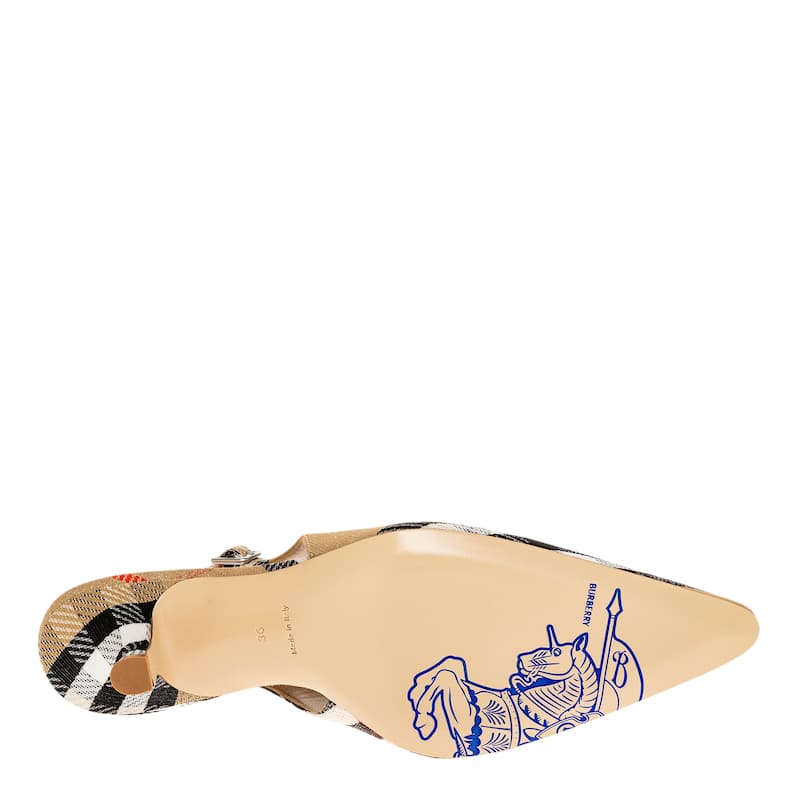 Burberry Check Birdie Slingback Pumps