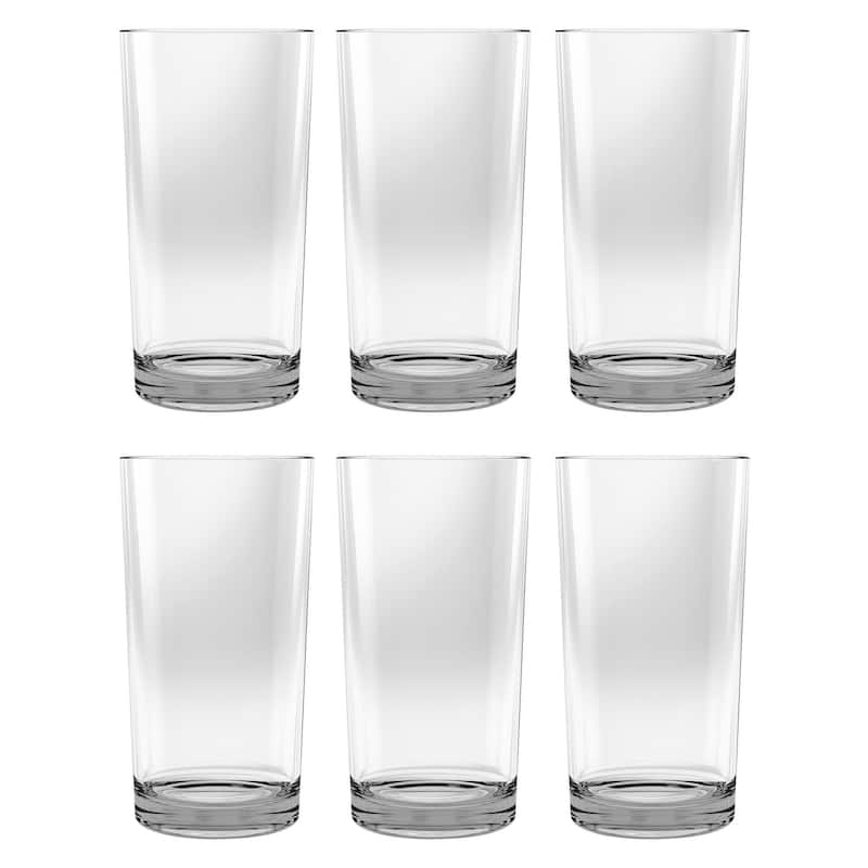 Abode Homewares Montana Acrylic Heavy Base Drinking Glass - Clear - 24 oz - Set of 6 - Set of 6