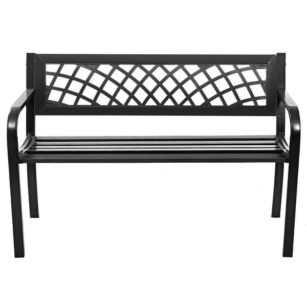 Costway Patio Park Garden Bench Porch Path Chair Outdoor Deck