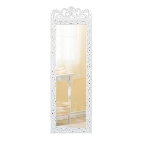 Elegant White Wall Mirror 9.87x0.5x30.5"
