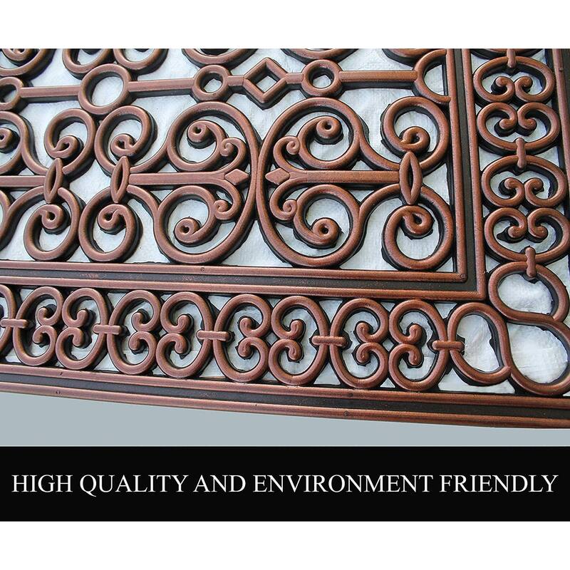 A1HC Rubber Paisley, Beautifully Non Slip Rubber Floormats Welcome Entryway Large Double Doormat, 36"X72"
