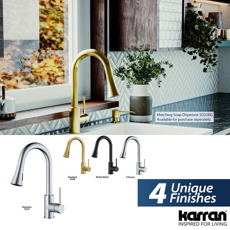 Karran Weybridge Single-Handle Pull-Down Sprayer Kitchen Faucet