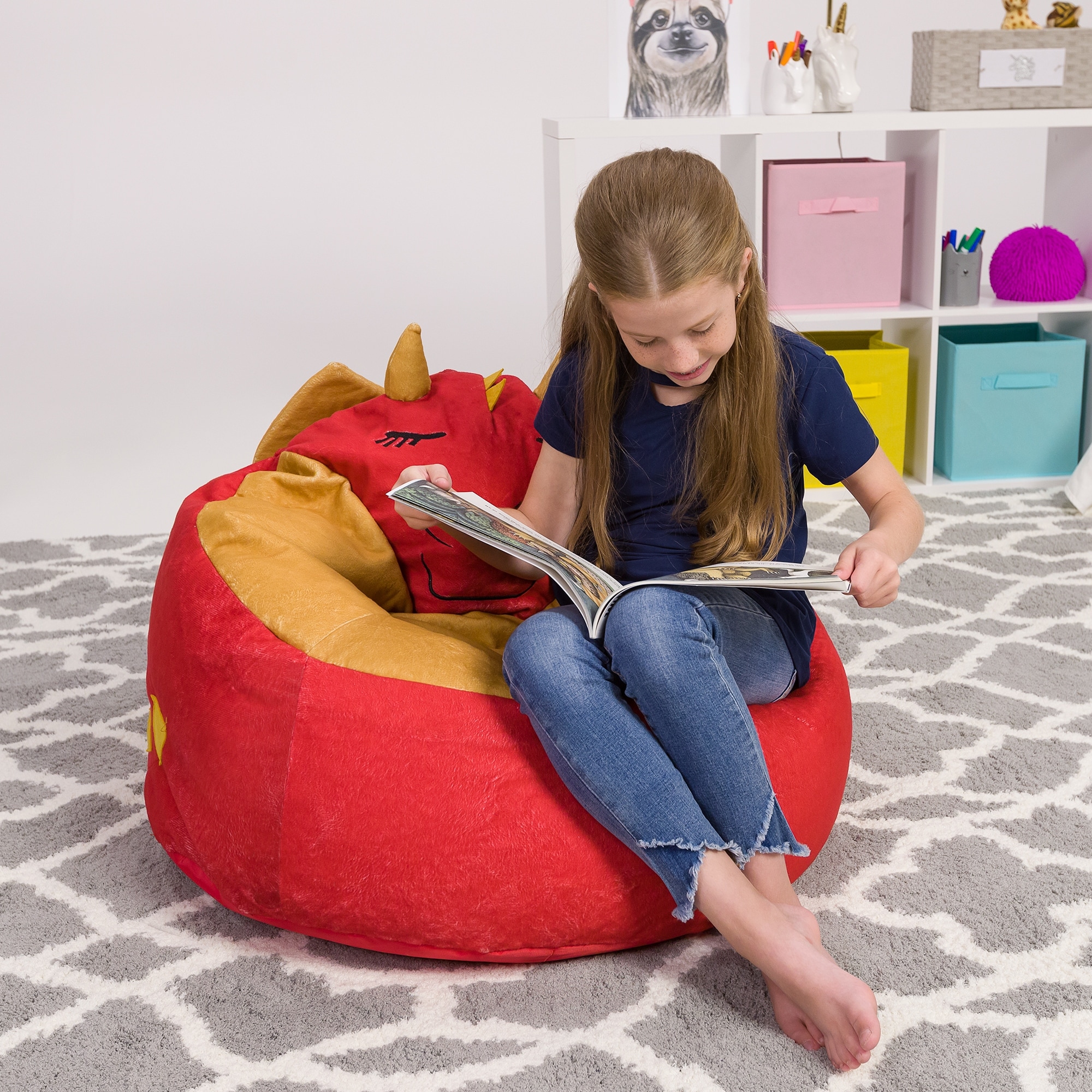 Bean Bag Soft and Cozy Animal Bean Bag Chair Child Proof Closure Bed Bath Beyond 32113871