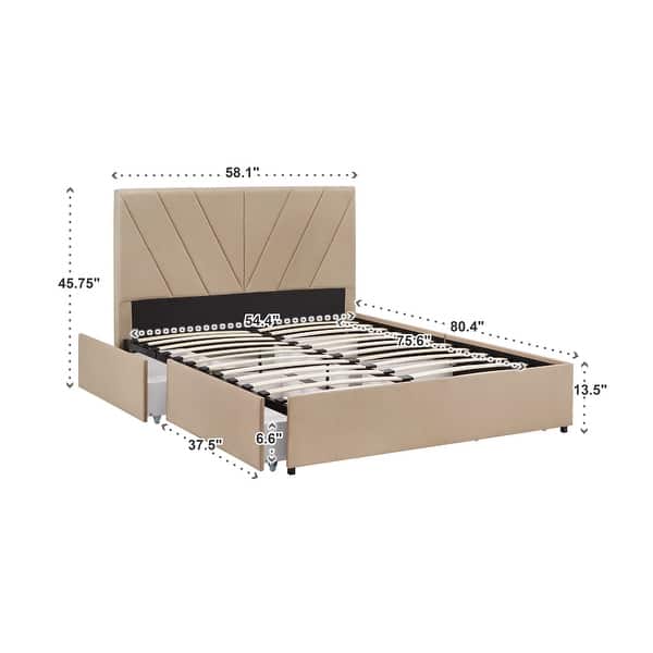 Arlert V-Channel Headboard Storage Platform Bed by iNSPIRE Q Modern ...