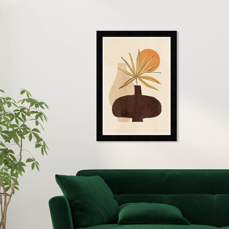 Wynwood Studio Prints Floral and Botanical Potted Plants Yellow and Modern & Contemporary Wall Art Canvas Print - Black