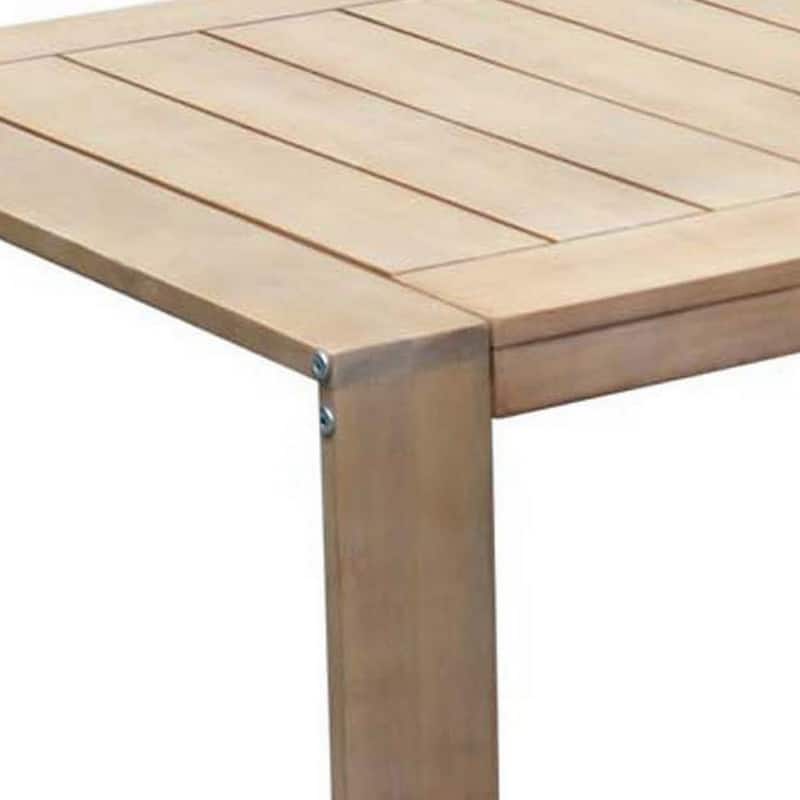 Neji 51 Inch Coffee Table, Natural Brown Acacia Wood Frame, Plank Surface