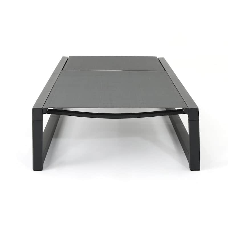 Outdoor aluminum frame mesh chaise lounge chair