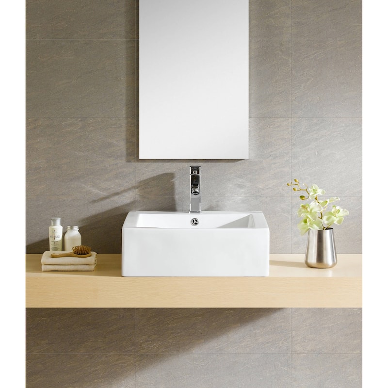 Fine Fixtures Ceramic White Bathroom Vessel Sink