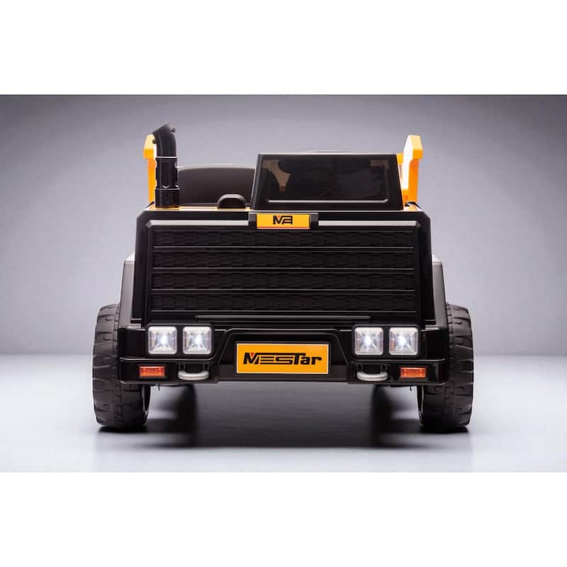24V 2-Seater Ride On Dump Truck for Kids with Remote Control, Bluetooth, LED Lights & Music, Yellow Toy Vehicle