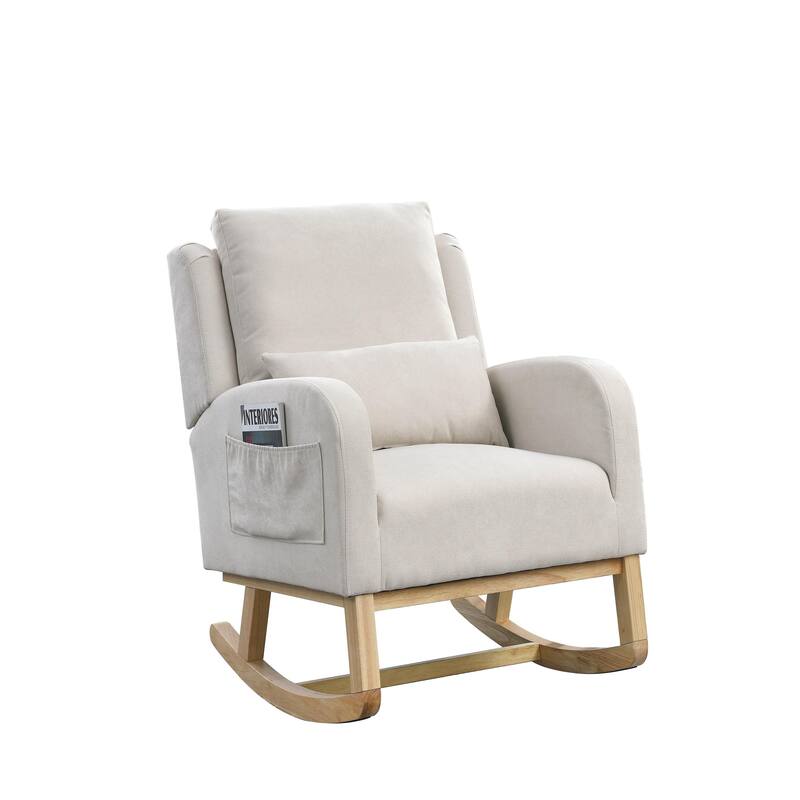 GDFStudio - Celestina Ultra-Cozy Rocking Chair with High-Back Support and Side Pockets - 27.5 "W