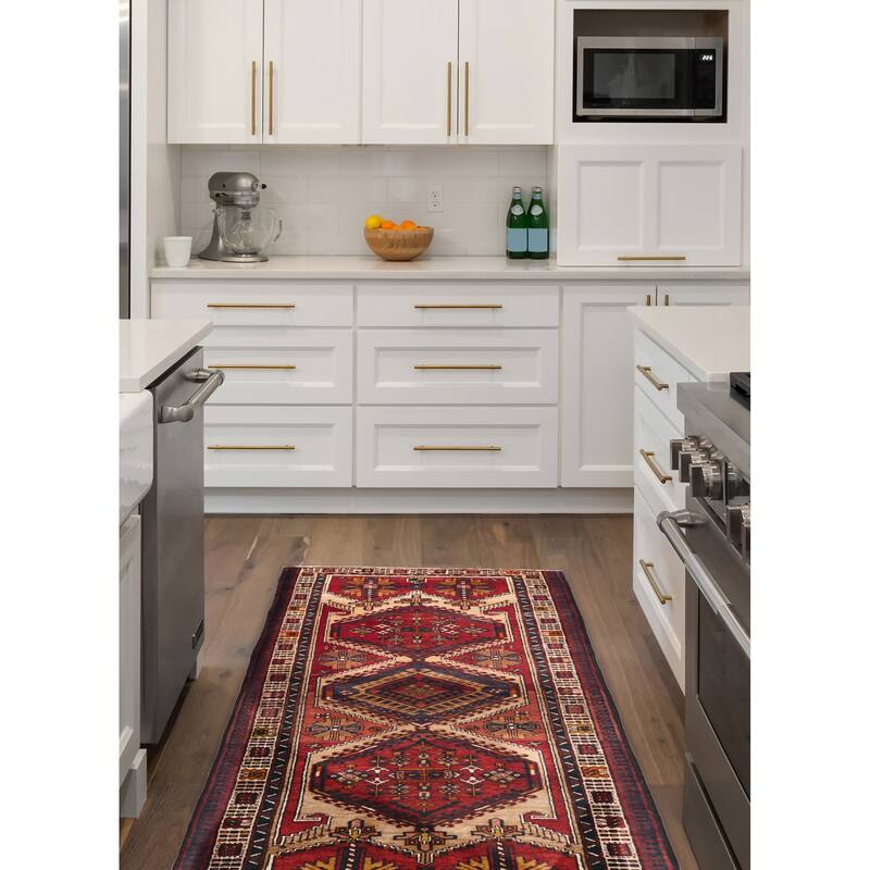 ECARPETGALLERY Hand-knotted Konya Anatolian Red Wool Rug - 3'3 x 7'10