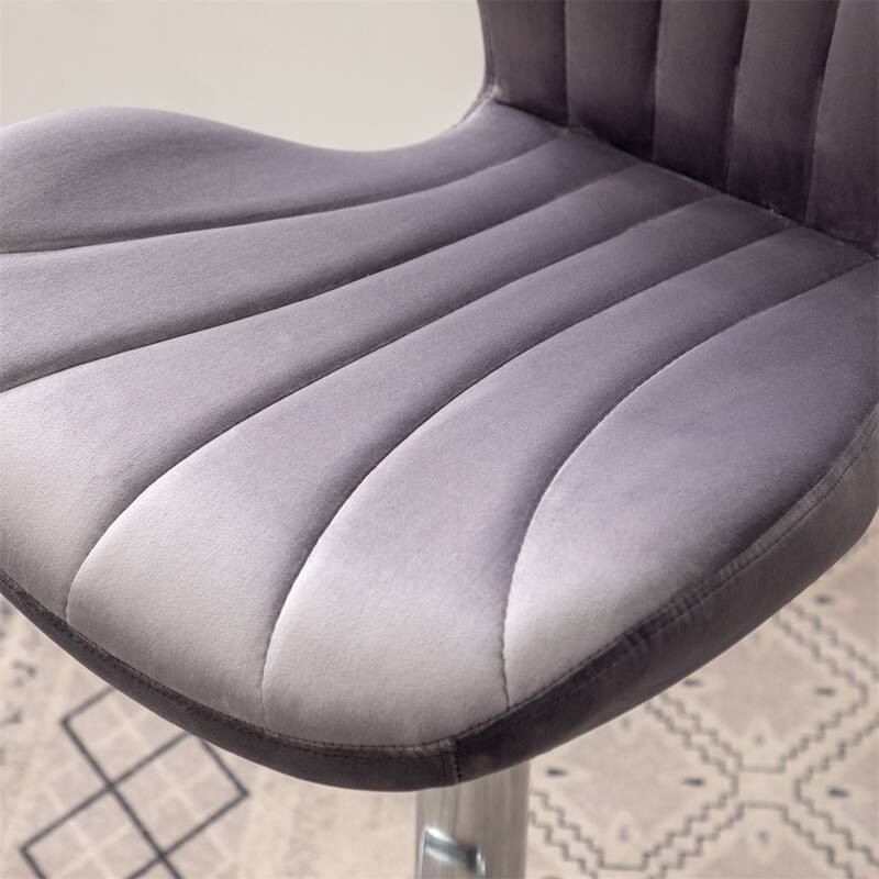 Upholstered Adjustable Swivel Barstools (Set of 2)