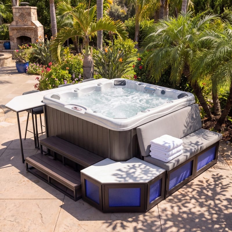 Silver Signature Hot Tub Surround in Dark Gray (5-Piece) - N/A