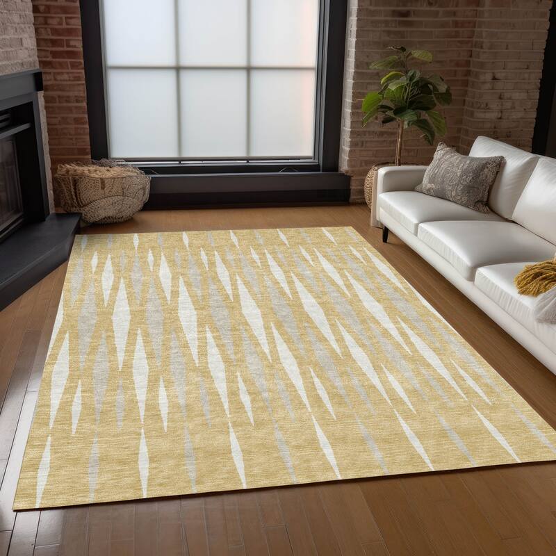 Machine Washable Indoor/ Outdoor Chantille Mosaic Contemporary Rug