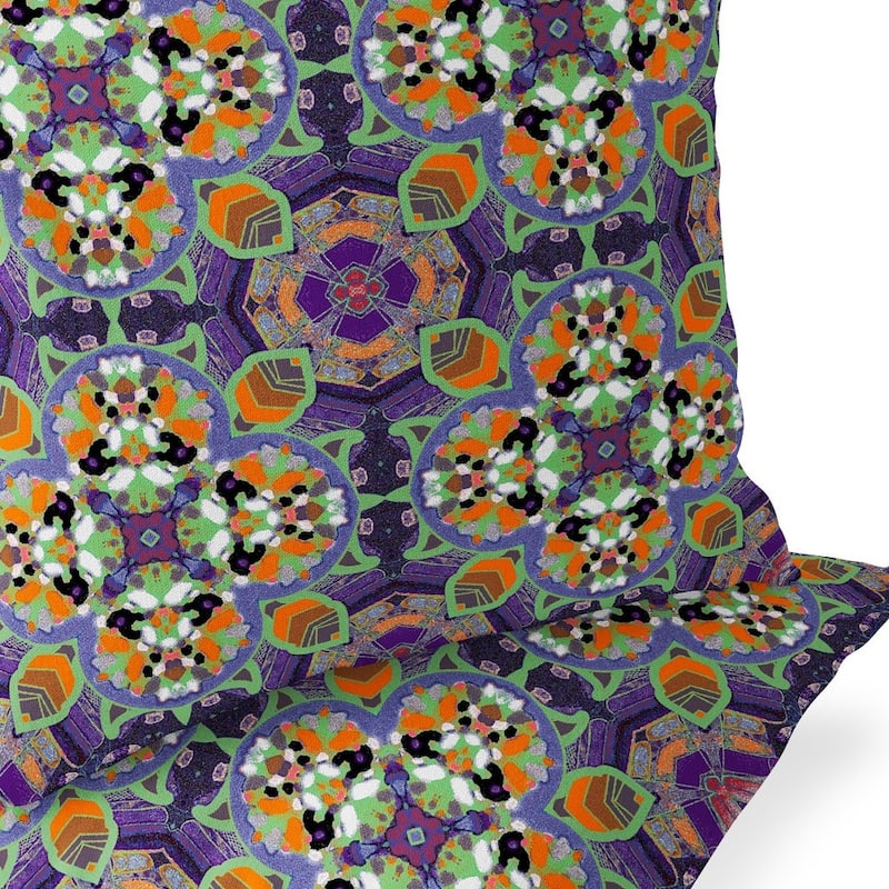 HomeRoots Set of Two 16" X 16" Purple and White Blown Seam Floral Indoor Outdoor Throw Pillow - 16.00' X '16.00' X '5.00