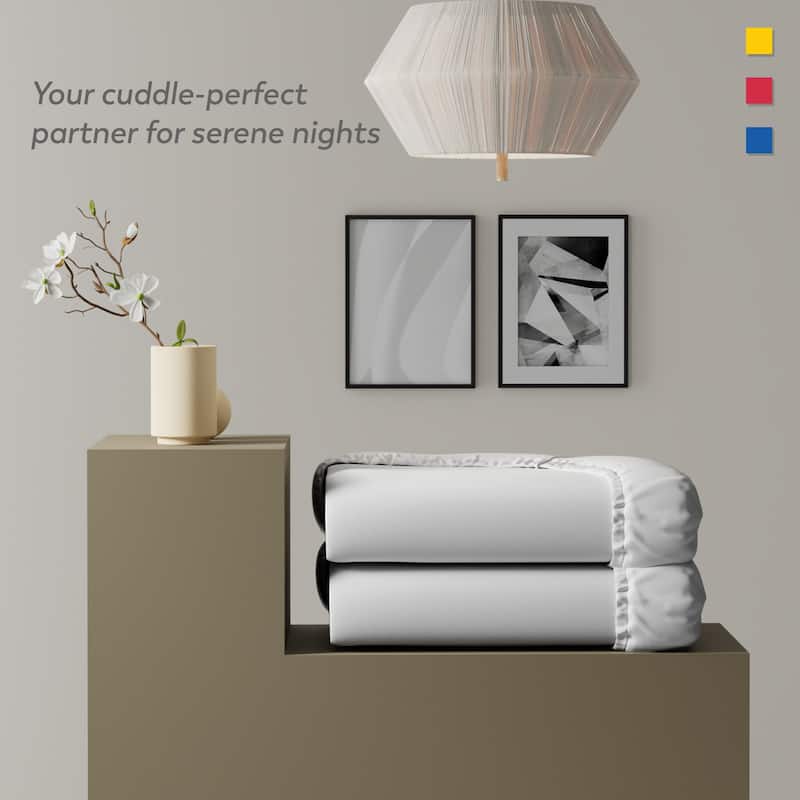 Color Sense 100% Cotton Percale Cool & Crisp 2-Piece Fitted Sheet Set