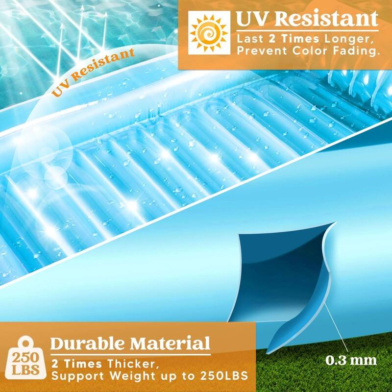 Inflatable Tanning Pool Lounge Float, 70" x 46" Suntan Tub Raft, Personal Pool Lounger with Pillow for Adults