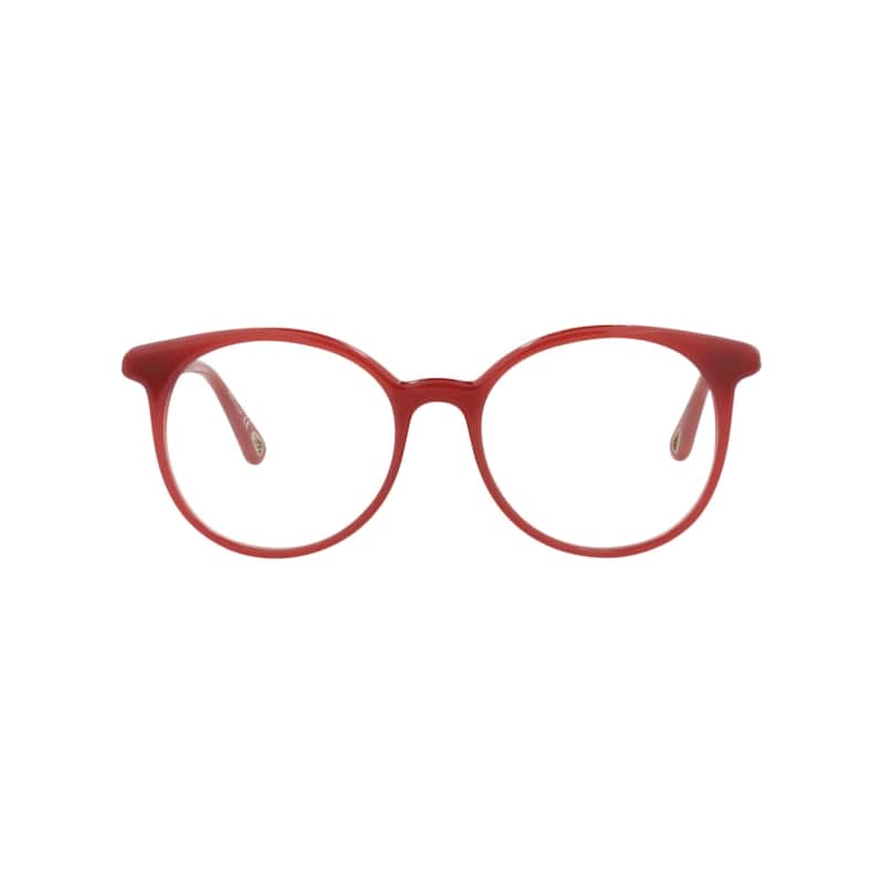 Chloé Round-Frame Bio Injection Optical Frames, Transparent Lens, Shiny Opal Rust Frame