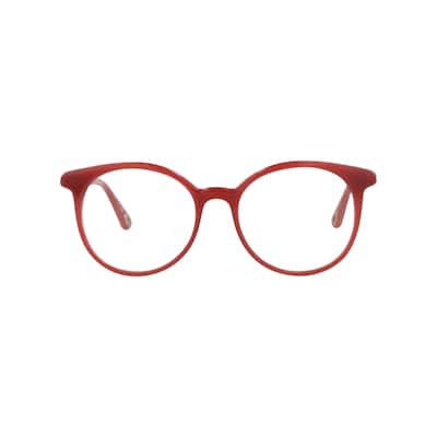 Chloé Round-Frame Bio Injection Optical Frames, Transparent Lens, Shiny Opal Rust Frame