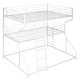 preview thumbnail 5 of 23, Triple Metal Bunk Bed with Stairs & Guardrails - Full/Twin/Queen