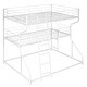 preview thumbnail 5 of 4, White Full XL over Twin XL over Queen Metal Triple Bunk Bed with Guardrail, Angled Ladder