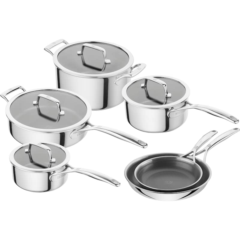ZWILLING Peak 10-pc Stainless Steel Ceramic Nonstick Dual Performance Cookware Set - Stainless Steel - 10 Piece - 10-pc