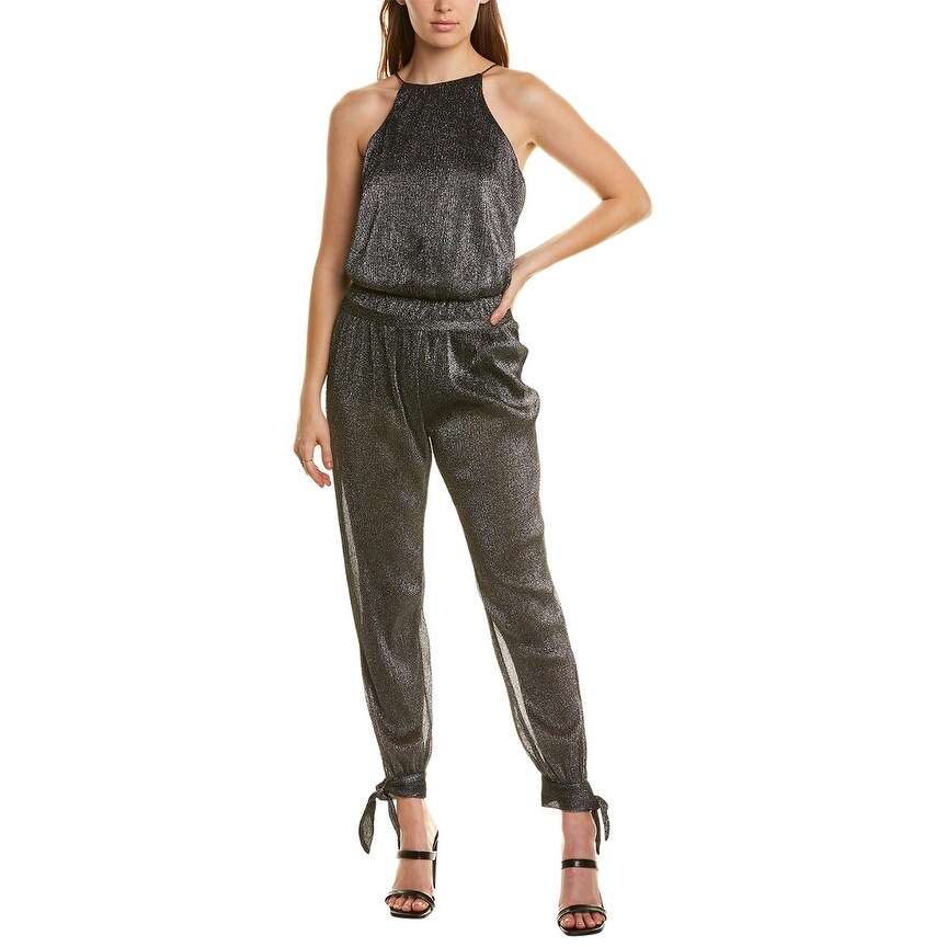 halston heritage metallic jumpsuit