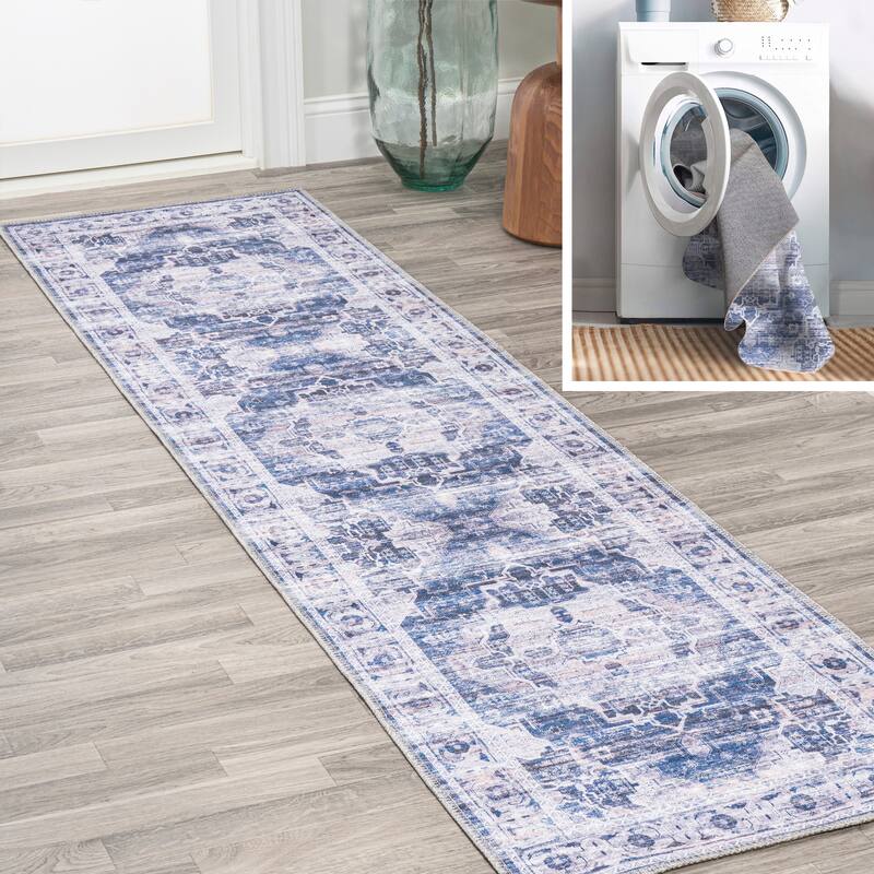 JONATHAN Y Dalyan Ornate Medallion Machine Washable Area Rug