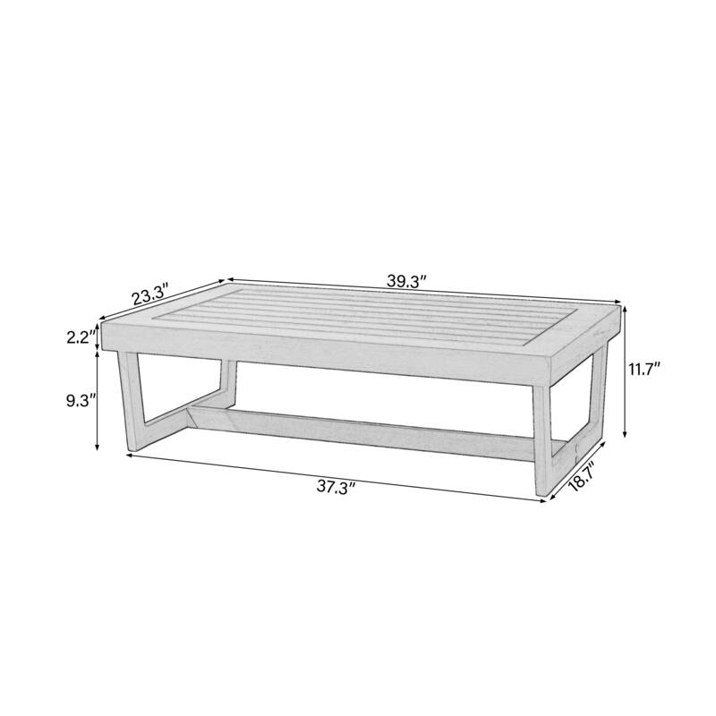 4 Set Outdoor Patio Teak Wood Club Chairs Loveseat with Coffee Table