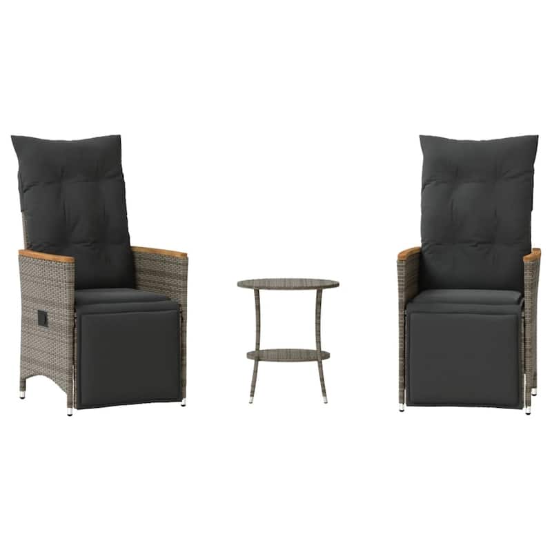 vidaXL Bistro Set Beige/Black/Brown/Grey - 23.2 x 22.0 x 36.2