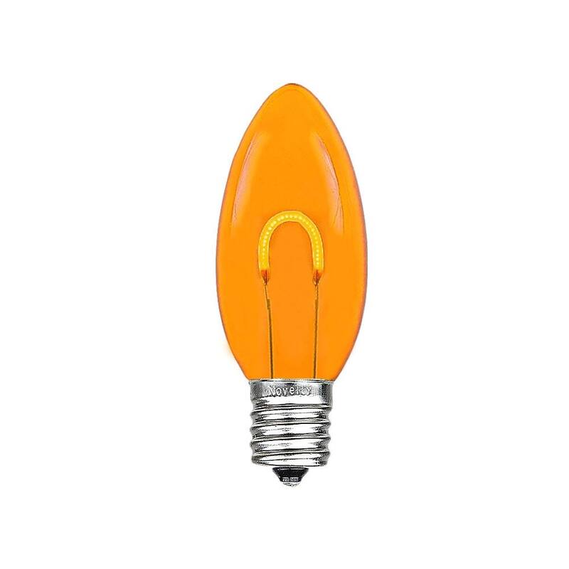 25 Pack C9 LED Outdoor Christmas Replacement Bulbs, Warm White, C9/E17 Base - Orange