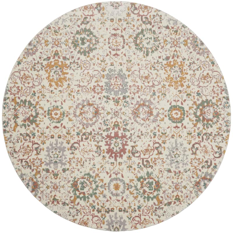 Nourison Twilight Area Rug - 8' Round - Ivory/Multi - Rectangle