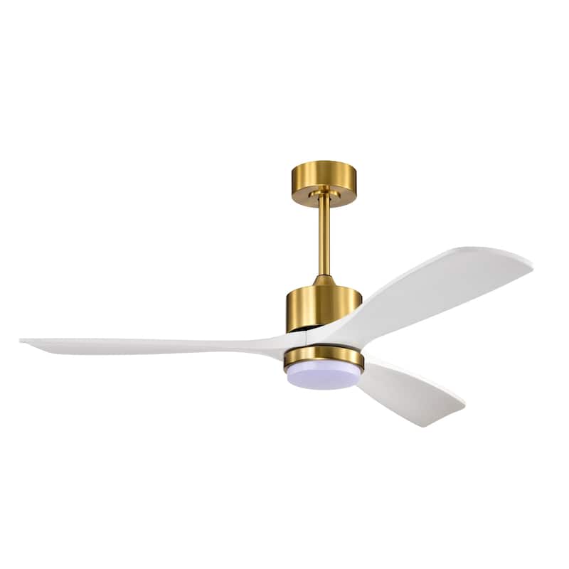 Tariq 52-inch Solid Wood and Metal Lighted Ceiling Fan with LED Lighting