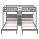 preview thumbnail 18 of 16, Pine Wood Bunk Bed, 4-Shelf Storage, Built-in Ladder, 3 Beds in 1