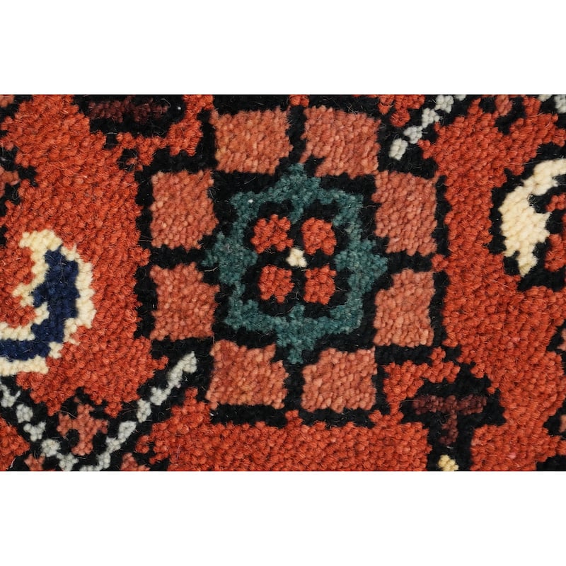 Hand Knotted Oriental 100% Wool Carpet Traditional Medallion Oranges & Rust Heriz (serapi) Area Rug - 9' 10'' X 7' 11''
