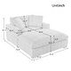 preview thumbnail 8 of 31, Classic Oversized Chaise Lounge Chair in Soft Cream Fabric with Sturdy Solid Wood Legs, 53.5'' x 70.9'' for Maximum Comfort