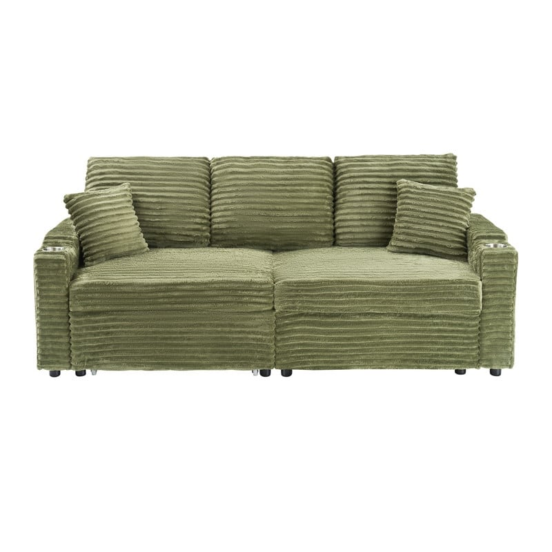 80" Cordylona Sofa, Cup Holder, Ottoman Storage