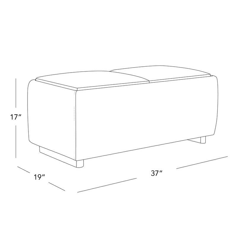 Spruce & Spring Bart Storage Ottoman Bench Rectangle Footrest