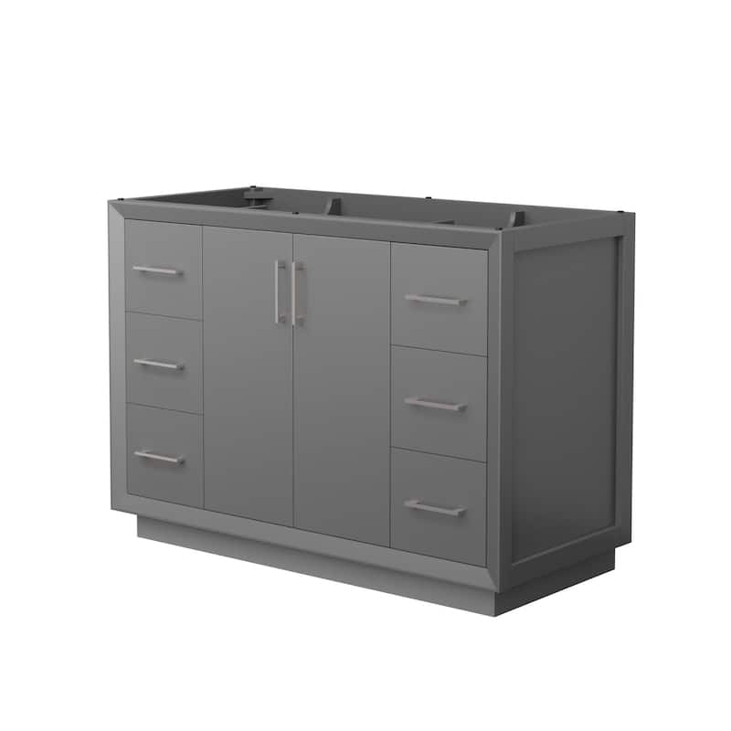 Wyndham Collection WCF414148S-CXSXX-MXX Strada 47" Single Free - Dark Gray / Brushed Nickel Hardware