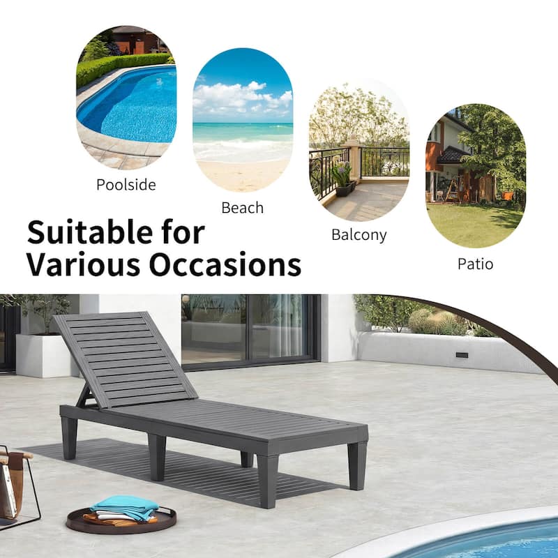 Costway Patio Lounge Chair Chaise Recliner Weather Resistant - See Details