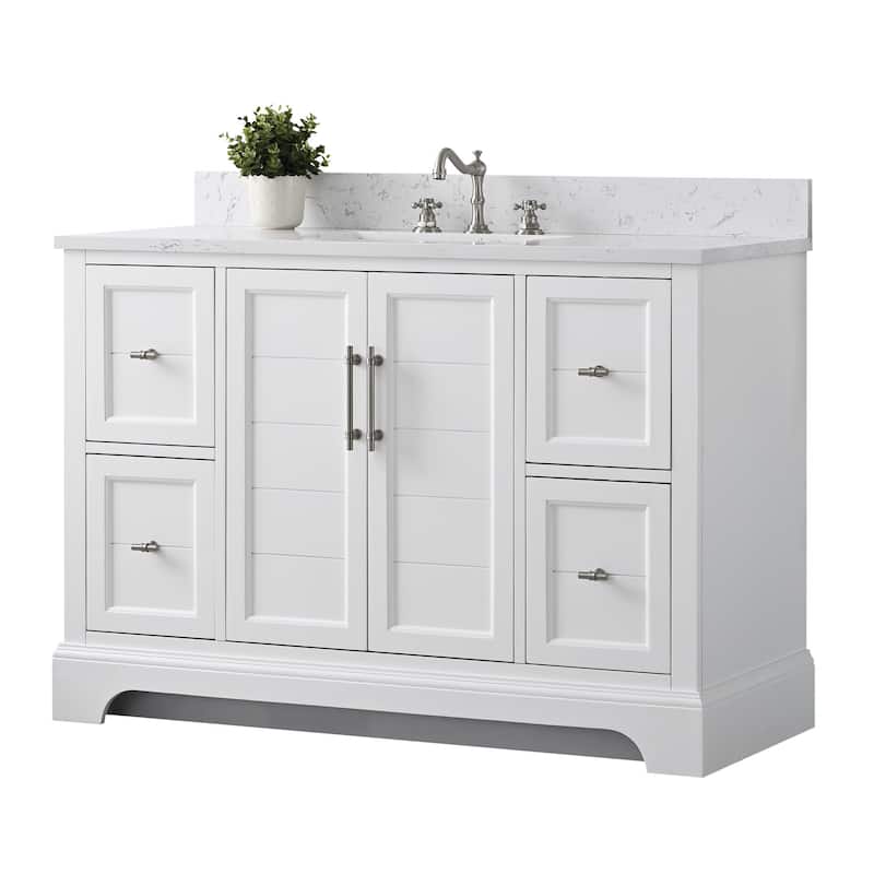 Vanity Art 48" Single Sink Bathroom Vanity with Top & Backsplash