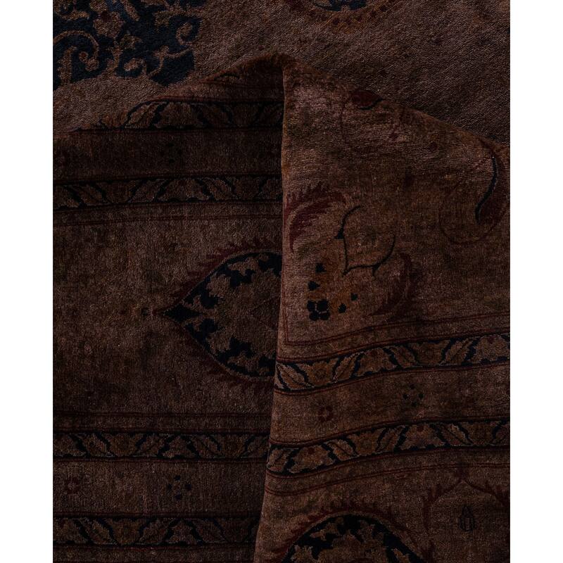 Overdyed One-of-a-Kind Hand-Knotted Area Rug - Brown - 12' 1" x 17' 10"