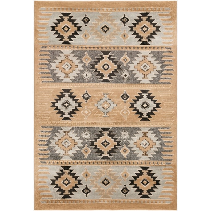 Livabliss Mike Southwestern Aztec Black Area Rug