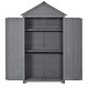 preview thumbnail 4 of 18, Outdoor Wood Lean-to Storage Shed Tool Organizer 3-tier Shelves - 5.8ft x 3ft
