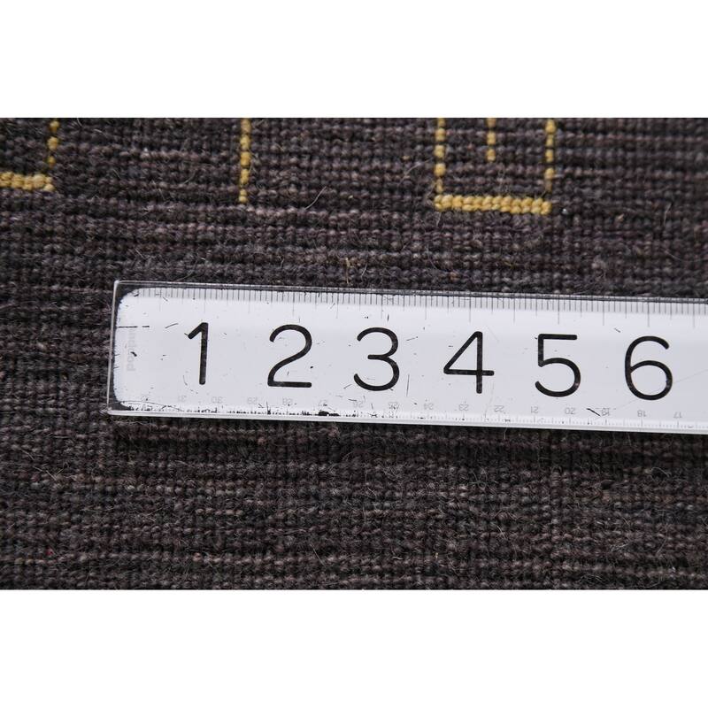 Charcoal Gabbeh Indian Area Rug Handmade Wool Carpet - 4'11"x 7'10"