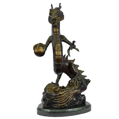 Original Limited Edition Signed Dragon By Thomas Bronze Sculpture Marble Statue